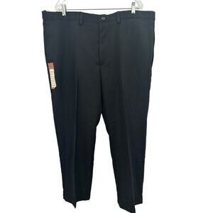 Haggar Cool 18 Performance Classic Fit Mens Pants Flat Front 44W x 30L NWT Black